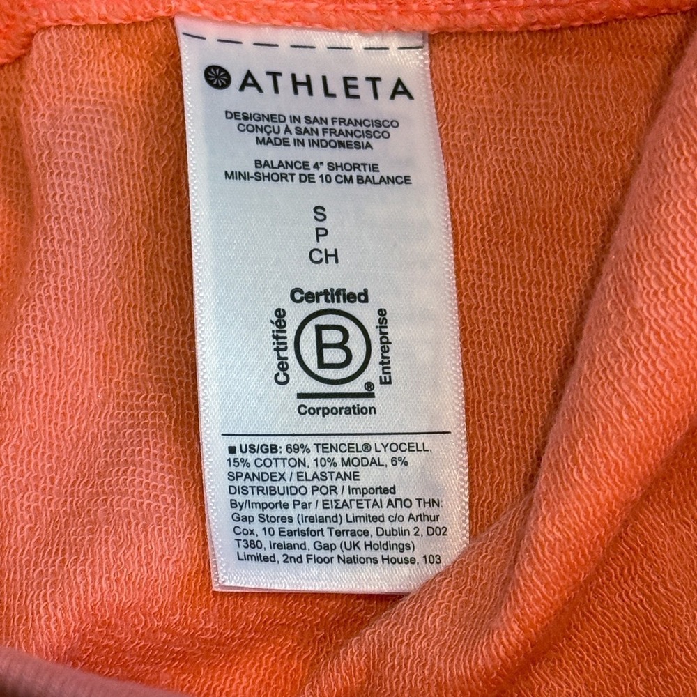 Athleta Shorts Small Coral Peach Balance 4 Inch Shortie Pockets Beach Comfy NEW - Picture 5 of 14